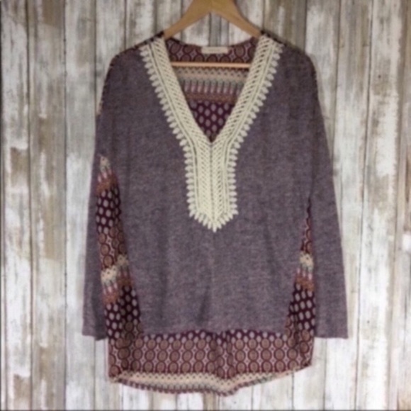 entro Tops - Entro Oversized Mixed Print Blouse